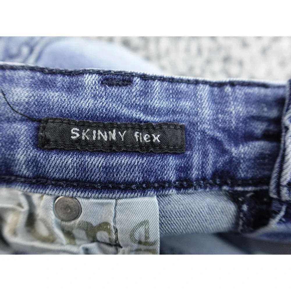Black Premium Moto Skinny‎ Jeans Mens 34 Blue Good Distressed Paint Splatter